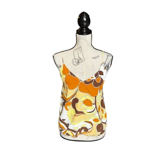Wilfred Boscono Abstract Floral Camisole in Orange and Brown - Picture 2 of 7
